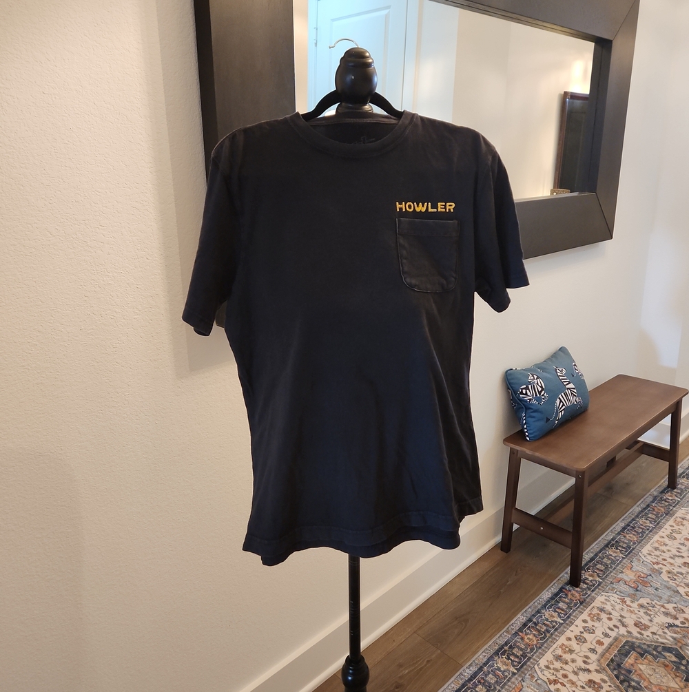 Howler Brothers Black Short-Sleeve Pocket Tee with Gold Logo